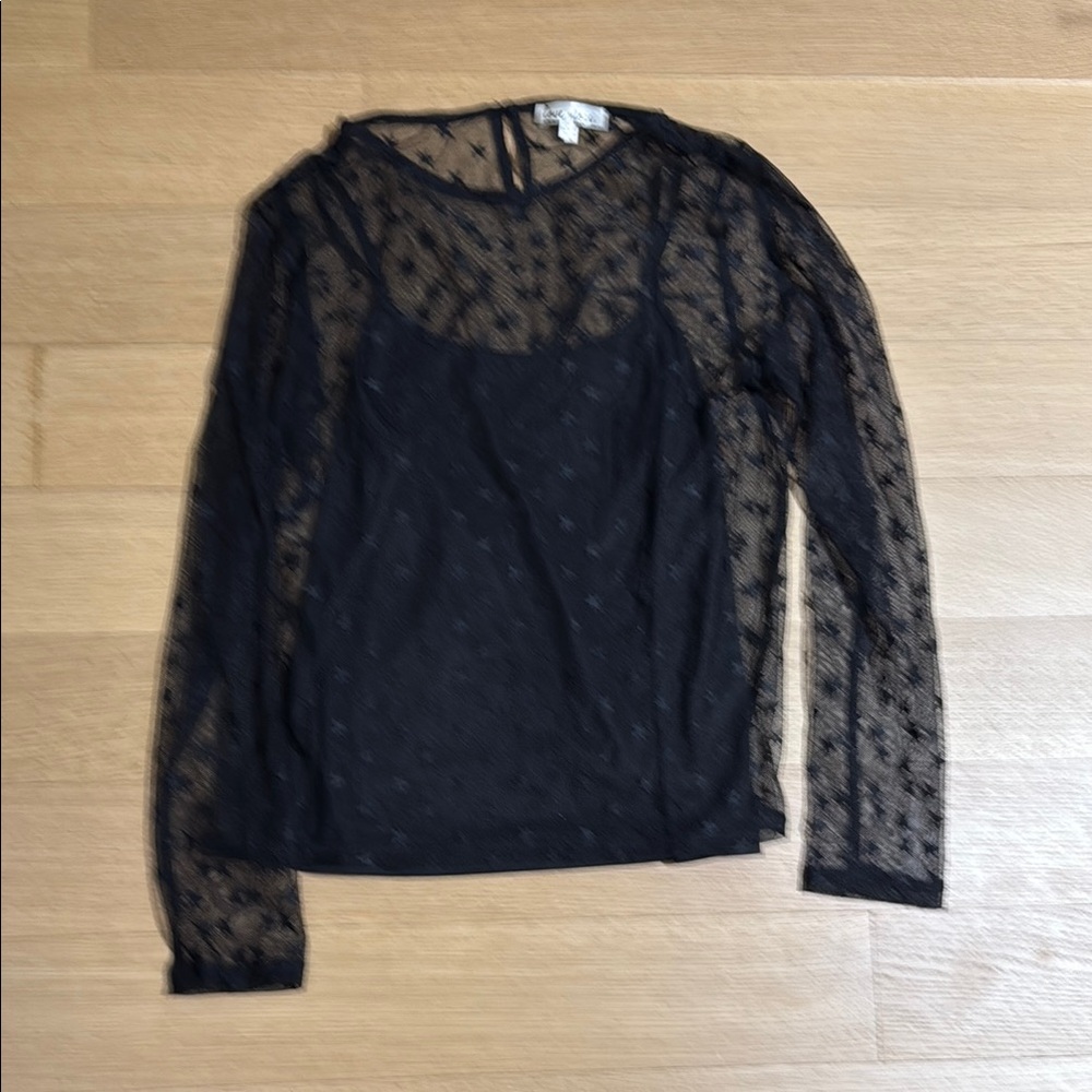 Black Embellished Fitted Long Sleeve Blouse